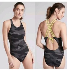 Athleta Freestyle Camo One Piece Strappy Swimsuit NWT 32 6