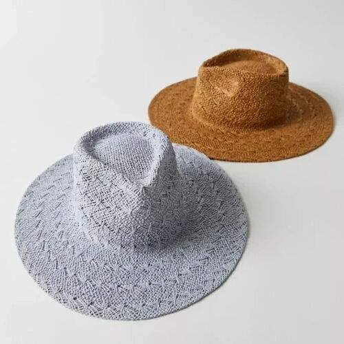 Wyeth × Urban Outfitters Mirage Textured Straw Panama Hat in Blue Summer Beach - 第 1/4 張圖片
