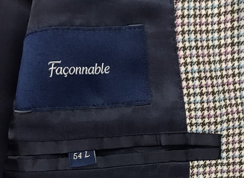 Faconnable Loro Piana Super 120's Wool Houndstooth Check Sport Coat Blazer 54L - Picture 12 of 24