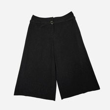 Vintage 90s y2k black wide leg culotte capris / 8 M / nyc, office, oversized