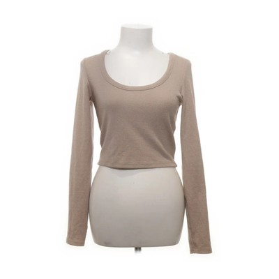 Bershka, Crop Top, Größe: M, Beige, Elasthan/Polyester/Viskose, Einfarbig #PPj