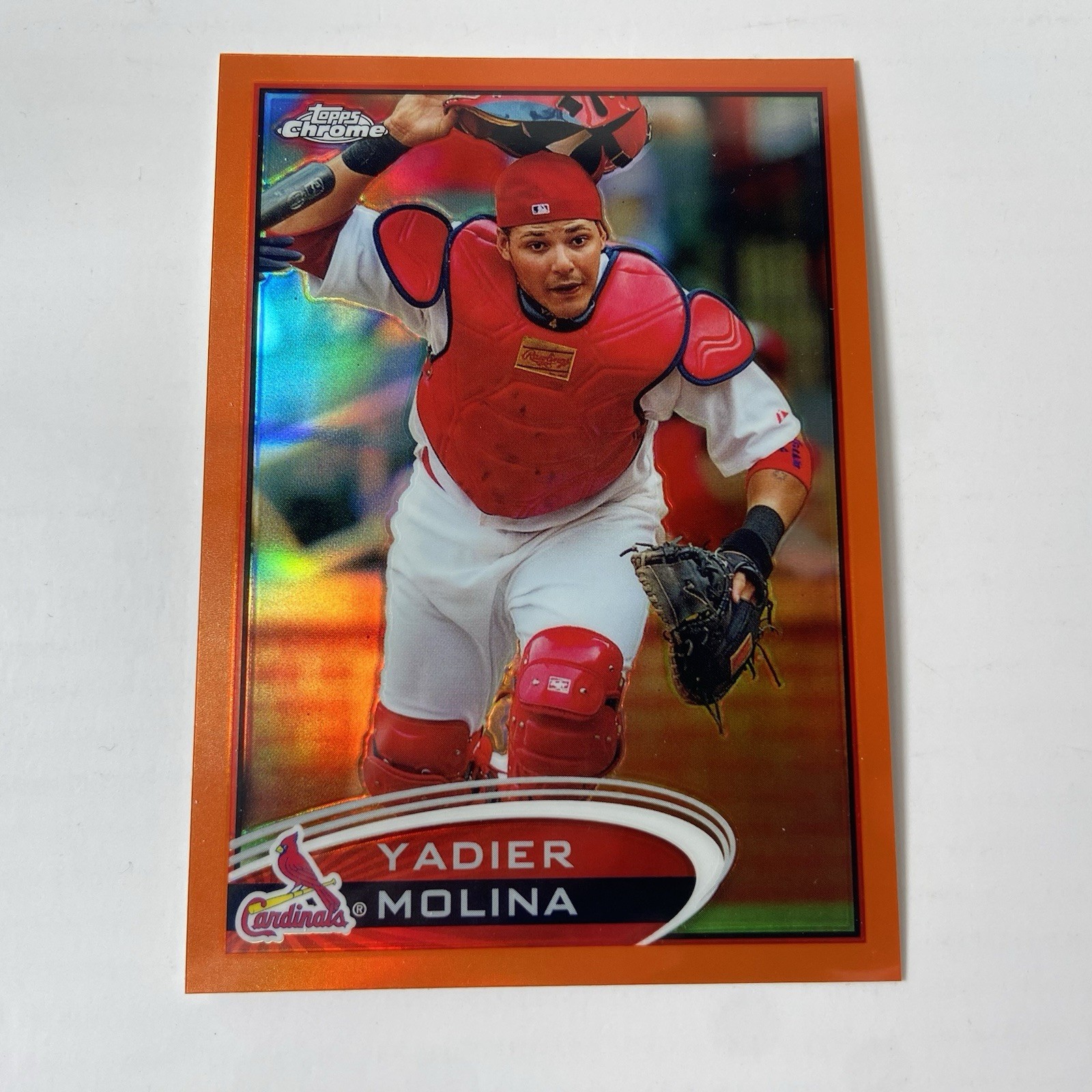 2012 Topps Chrome Orange Refractor #97 Yadier Molina St. Louis Cardinals MLB