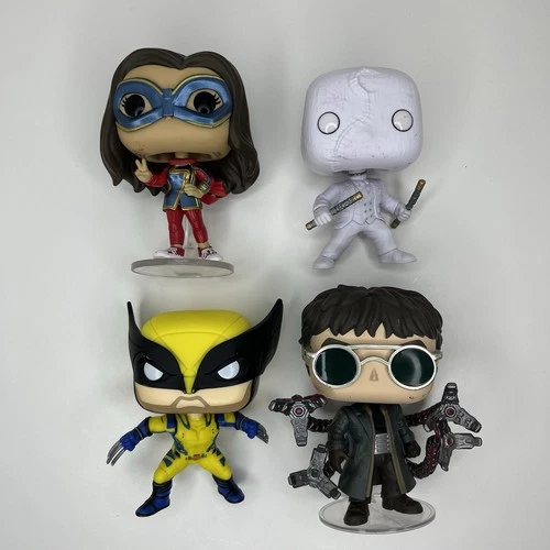 Funko POP ~ Superhero lot Loose Wolverine Moon Knight Dr Octavius Ms Marvel
