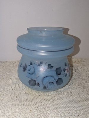 Blue Floral Glass Font Middle Shade with Blue Floral Roses