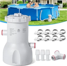 New 800 GPH Above Ground Pool Pump Energy Saving Cartridge Pool Filter Pump Grey