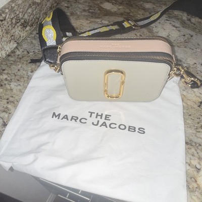 Marc Jacobs Snapshot Colorblock Small Beige Zip Crossbody Bag w/ Strap