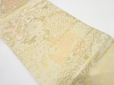 7371923: JAPANESE KIMONO JAPANESE NAGOYA OBI / WOVEN ROUGH WAVE