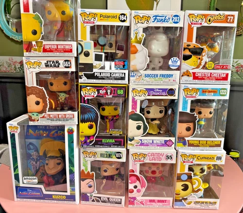 Funko POP! Large Random Lot of 12 Characters Bob Belcher, Cuphead, Polaroid, etc