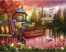 Springbok Puzzles 1000 Piece Jigsaw Puzzle Lakeshore Serenity - Made in USA NEW