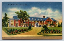 Vintage Linen Postcard Mary E. Hunt Home Nashua NH Tichnor Bros