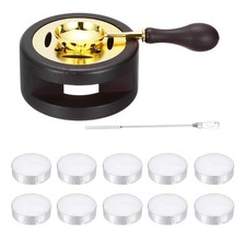 Wax Stamp Seal Kit Sealing Warmer Spoon Flat Stick Candle, Brown