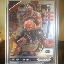 2020 Prizm - Anthony Edwards Silver RC - #1 - NBA Timberwolves Georgia