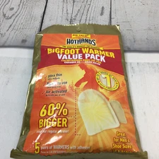 HotHands Adhesive Bigfoot Toe Warmers 5 Pairs Winter Camping Hiking Hunting 