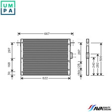 CONDENSER AIR CONDITIONING AU5075 FOR LAND ROVER RANGE/II/SUV/Mk 25 6T 2.5L 8cyl