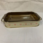 Vintage Pyrex Coordinates Similar To “Forever Yours” Print W/ Brown Pyrex Pan
