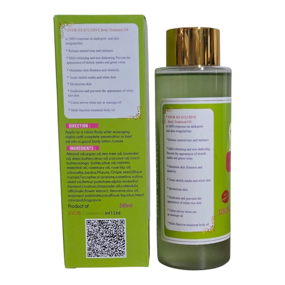 Aceite de tratamiento corporal reparador piel SIN LÍMITE 100% ORGÁNICO 350 ml exclusivo Evob XX Foto 3 de 4