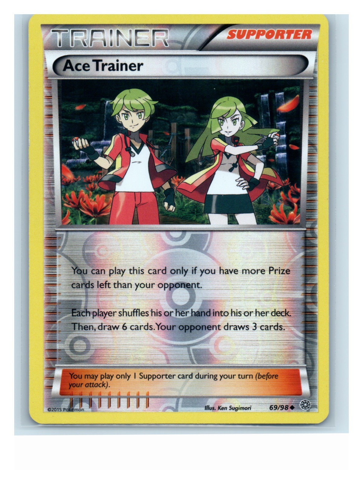 Ace Trainer Reverse Holo 69/98 Uncommon XY - Ancient Origins NM