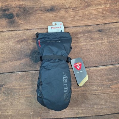 Marmot Expedition Mitt Mittens Small Black New PrimaLoft Leather Palm M11600