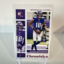 Panini 2020 Chronicles Justin Jefferson Vikings RC Rookie Football Card #62. rookie card picture