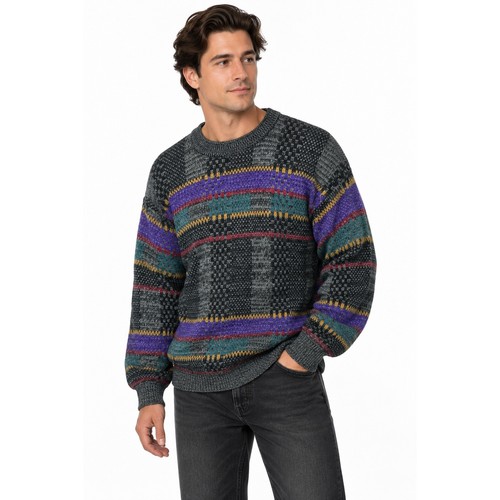 Vintage 90s Sir William Striped Grandpa Sweater Mens L Multicolor Retro Knit