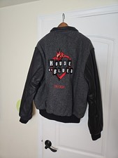 House Of Blues Chicago Dehen Varsity Jacket Size Large, Made In USA Wool/Leather
