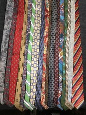 LOT OF 24 DIFFERENT BRAND DESIGNER PAISLEY STRIPE SOLID MEN'S TIE SILK POLYESTER