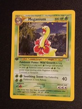 🪴⚘️MEGANIUM 1ST EDITION NEO GENESIS 11/111 HOLO RARE 1ST EDITION CARD⚘️🪴 Lp/Mp