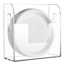Acrylic Paper Plate Dispenser Wall Mounted, Paper Plate Organizer in Cabinet,...