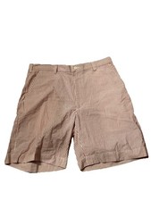 Mens JOS A BANK Red White Striped Seersucker Shorts 36 Stay Cool Cotton
