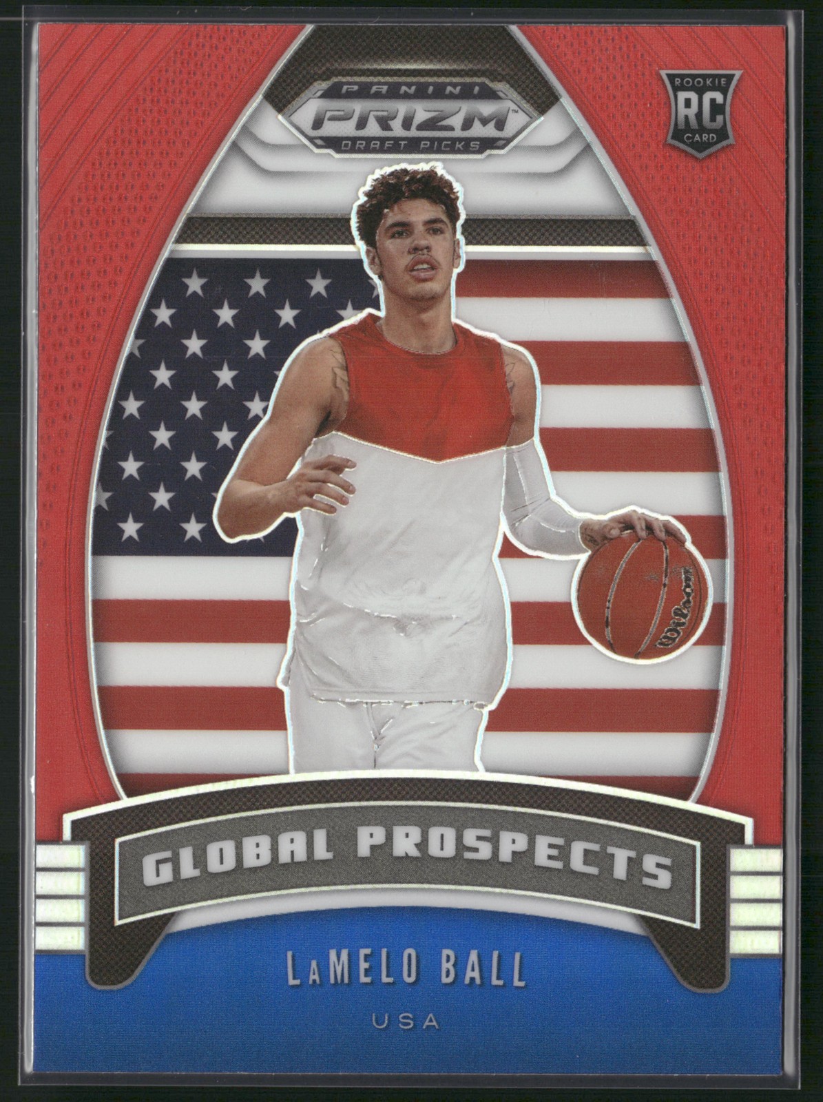 2020 Panini Prizm Draft Picks Collegiate #98 LaMelo Ball Red White and Blue