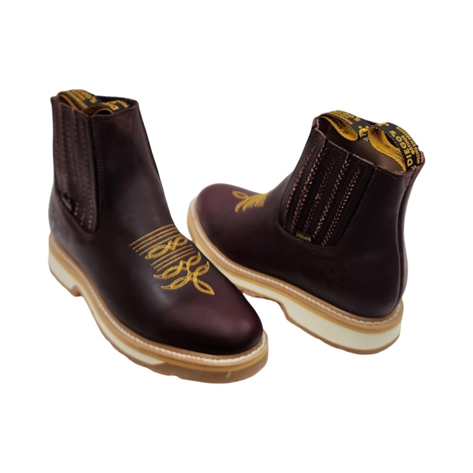 Men Genuine Cowhide Leather Handcrafted Rodeo Ankle Boots Botines De ...