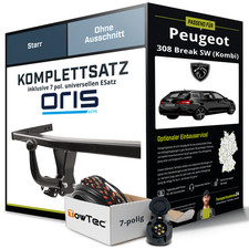 Für PEUGEOT 308 Break SW I 4E, 4H Anhängerkupplung starr +eSatz 7pol uni 08- NEU