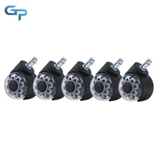 Office Chair 2 Inch Replacement Caster Wheels For Hardwood Floors 5 Pack