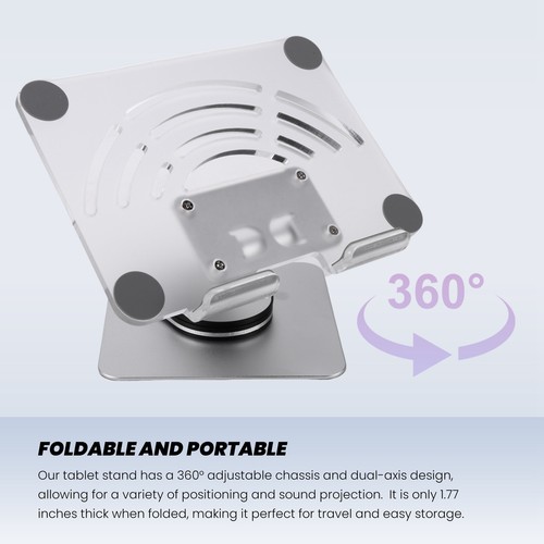 360° Rotating Tablet Stand Adjustable Portable Acrylic Desktop Stand for4796 - Picture 3 of 7
