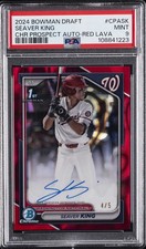 2024 BOWMAN DRAFT CHROME PRSPCT AUTOS RED LAVA #CPASK SEAVER KING 4/5 PSA 9
