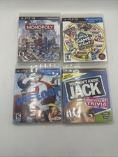 LOT of (4) Sony PS3 - Monopoly, Wipeout 2, Family Game Night 4, You Don't Know