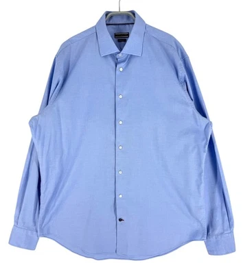 Tommy Hilfiger Herren 80er Zwei Lagen Regular Fit Hemd Größe XL (43 - 17) - Bild 1 von 4