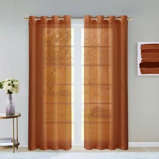 HomeRoots 473394 84 in. Rust Solid Modern Window Panels, Spice - Set of 2