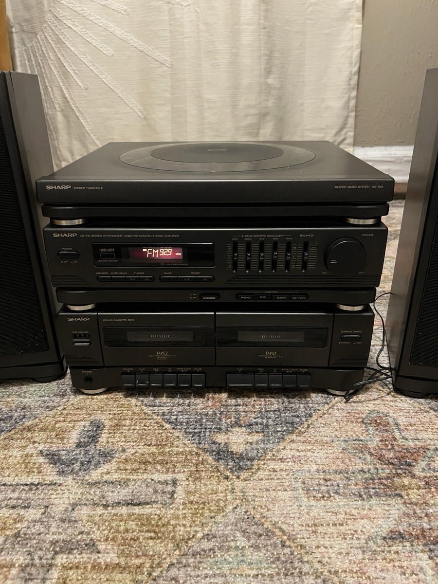 Vtg Sharp SG-R55 (GY) Stereo Music System w/ Speakers - Fully