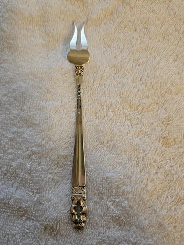 Gorham Hispania (1968) Sterling Silver Short Handle Pickle/Olive Fork 5 7/8",