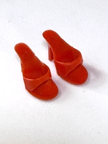 Vintage Barbie Red Open Toe Heels Shoes Mules Japan Lot A