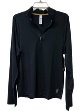 Rhone Black Glacier 1/4 Zip Base Layer Pullover Shirt Men's Size S $118 NEW