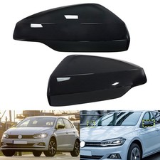 2x Schwarz Glänzend Außenspiegelkappen Spiegelgehäuse Für VW Polo AE1,AW1,BZ1