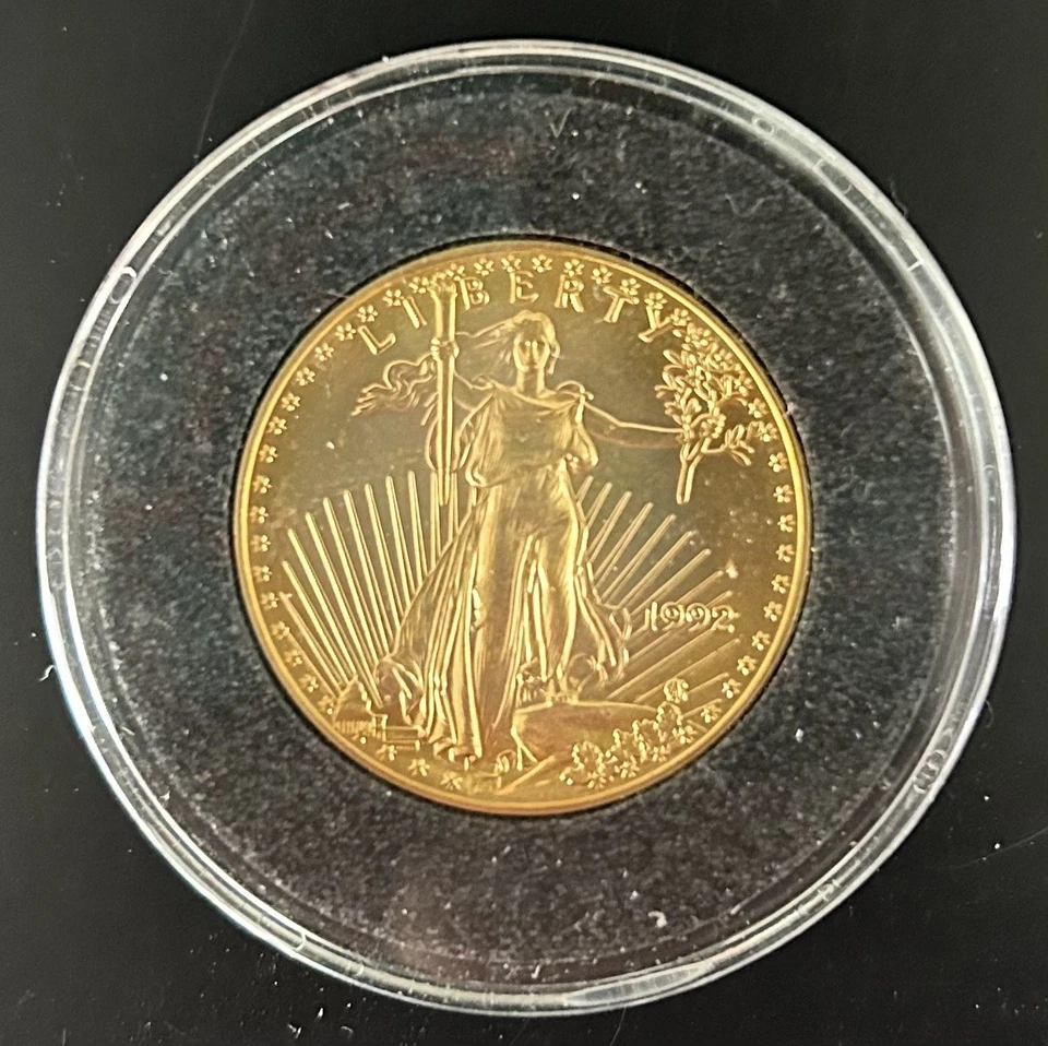 1992 $25 1/2 Oz American Gold Eagle Brilliant uncirculated Low Mintage Key Date! - Image 2 of 3