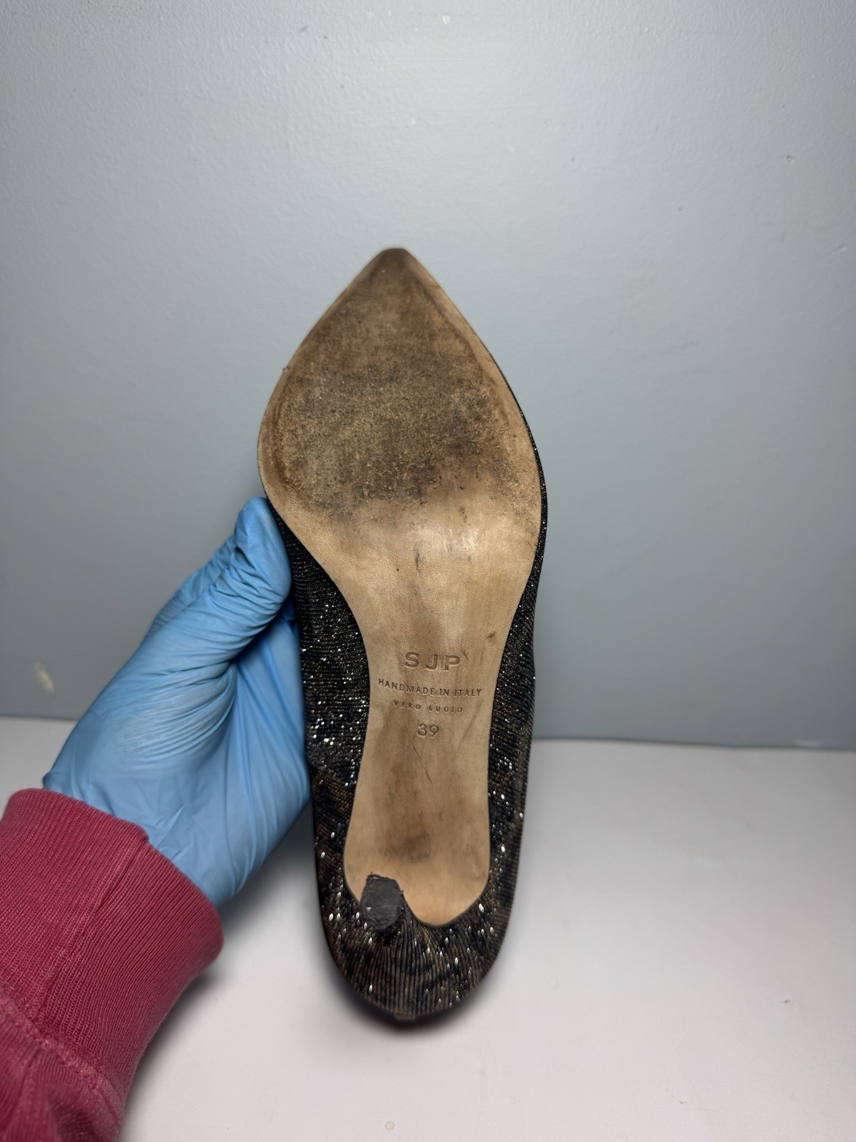 SJP Sarah Jessica Parker Fawn Brown Sparkling Animal Print Heels Size 39 | 8.5