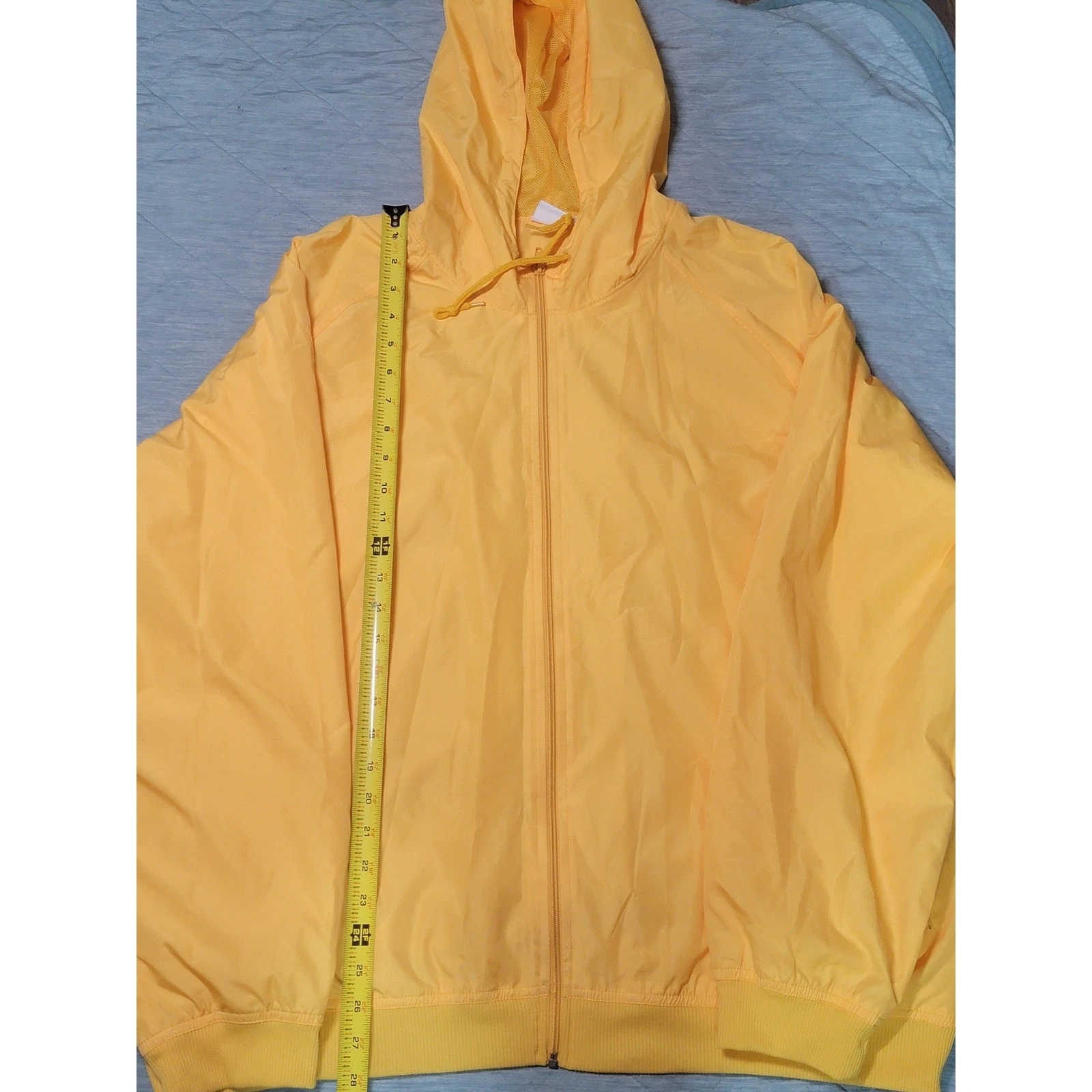 Vintage Prospirit XL Yellow Full Zip Hooded Windbreaker Jacket Lightweight Y2K
