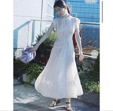 SNIDEL pleated long dress white