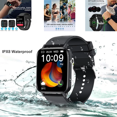 Smart Watch Bluetooth Heart Rate Blood Oxygen/Pressure Monitor Fitness Tracker