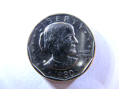 1980 Susan B Anthony Dollar Re-punched S Mint Mark, Double Date