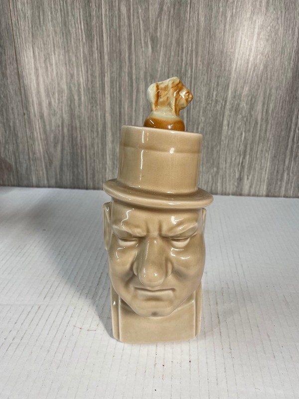 W.C. Fields Kentucky Bourbon Whiskey Decanter 4/5 qt Empty 9" Tall vintage